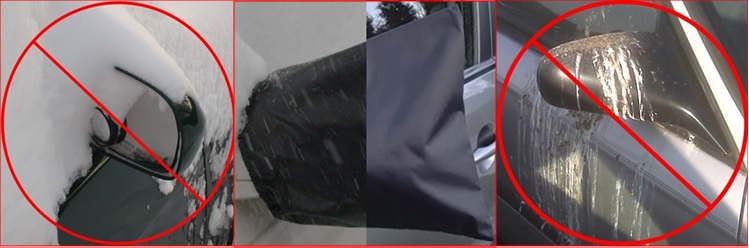 car side view mirror covers, snow, ice, frost, freezing rain